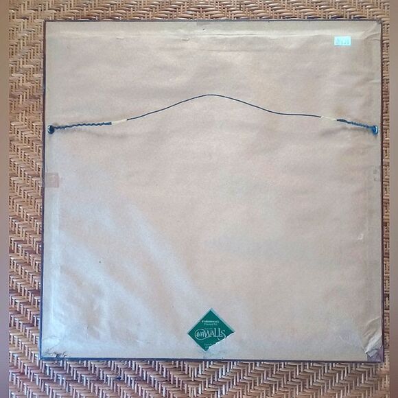 Equestrian Needlepoint 1980s Framed Artwork Vintage 16.5" X 16.5" - Picture 6 of 7